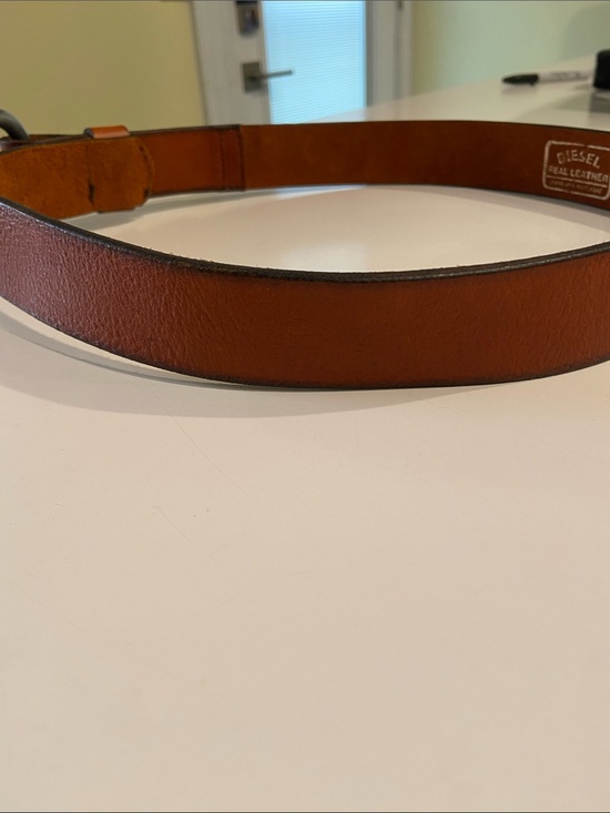 Vintage Diesel leather belt EUC size 75 (30-31” waist) brown leather main image 13